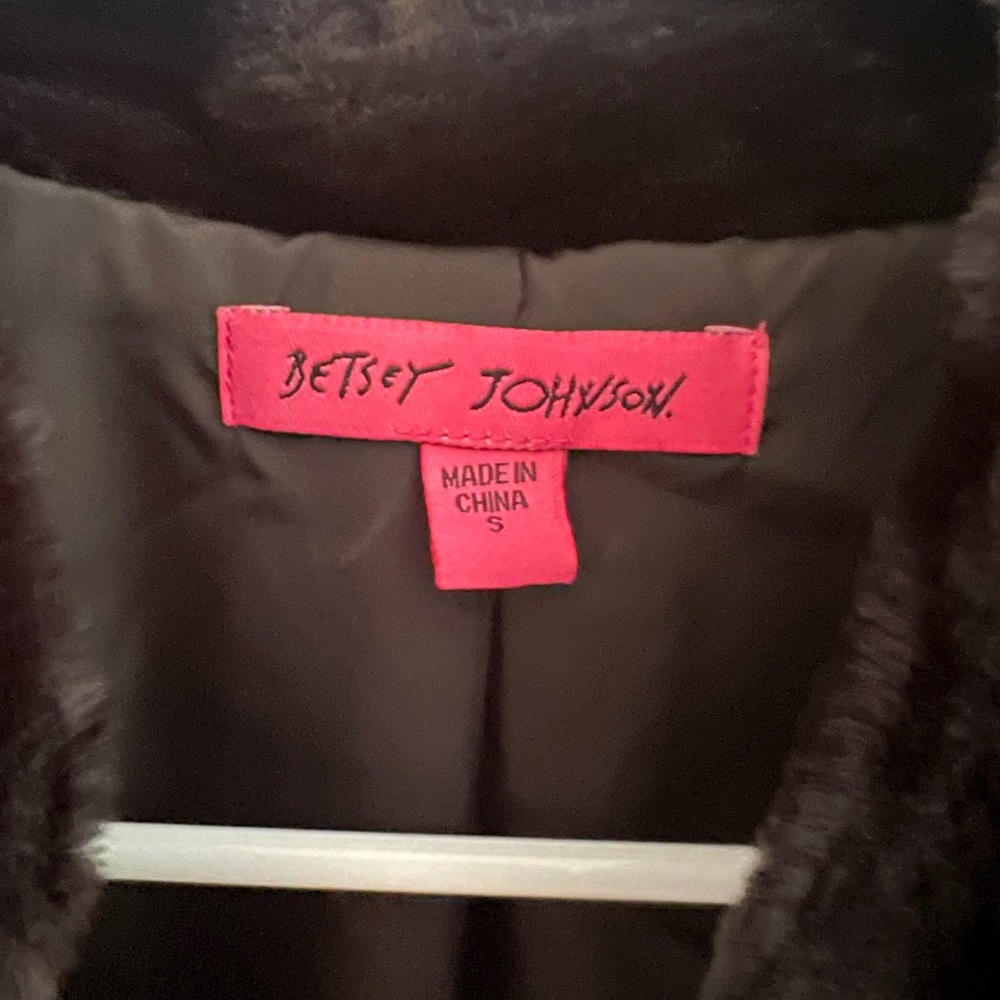 Betsey Johnson Black Faux Fur Teddy Jacket - Picture 3 of 3